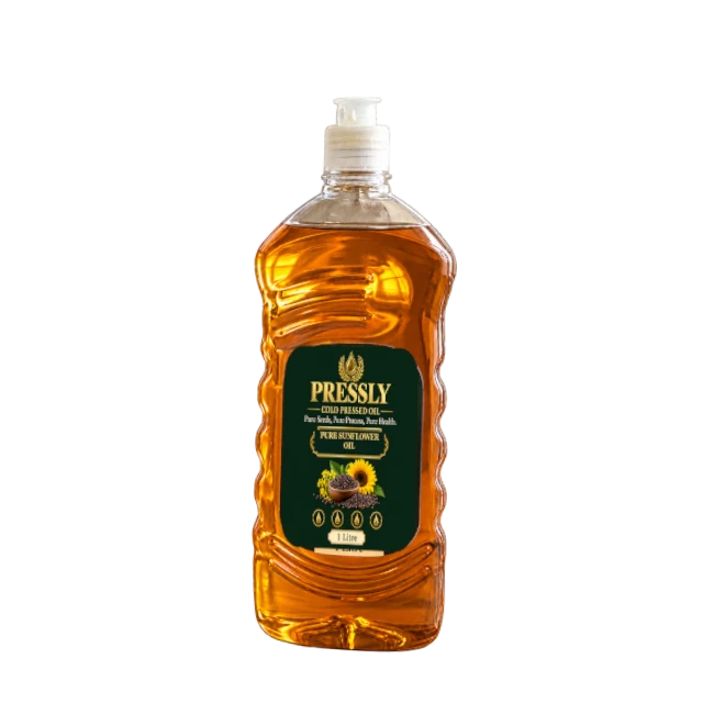 Sunflower Oil — PRESSLY ribbed bottle with white push-pull cap